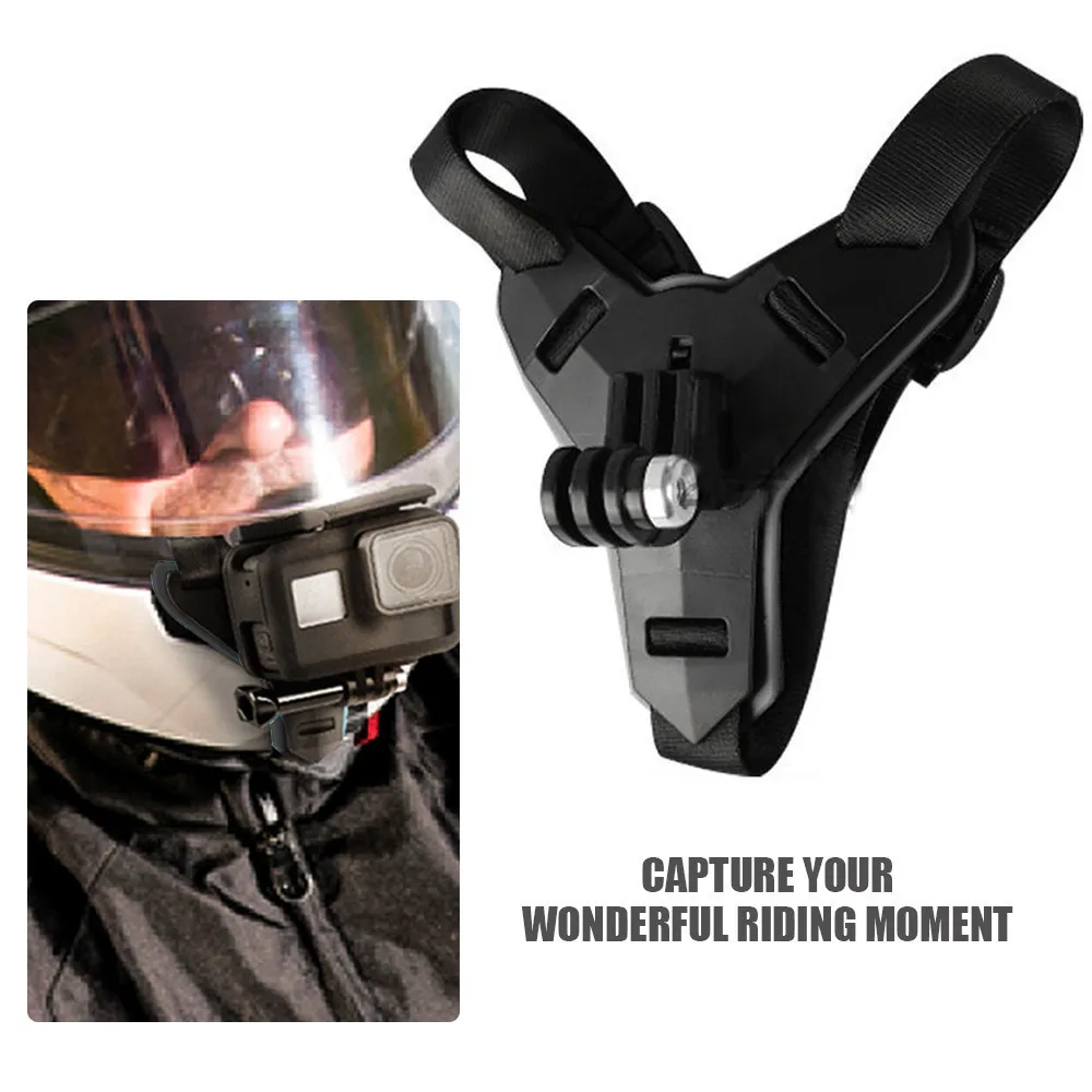 Motorcycle Helmet Chin Strap Mount For GoPro Hero 13 12 11 10 9 8 SJCAM SJ4000 AKASO insta360 DJI OSMO Action Camera Accessories