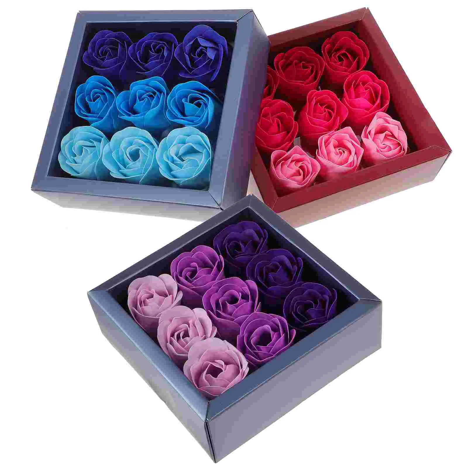 

Soap Rose Bouquet Gift Box Soap Flower Decoration Bouquet Present Gradient Color Rose Soap Flower Present Box