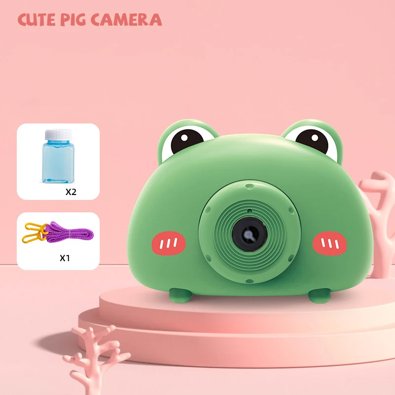 Cartoon Cute Piggy Bubble Blowing Machine Creative Animal With Light Electric Automatic Bubble Blowing Camera Kids Birthday Gift 5