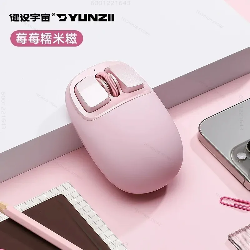 새로운 YUNZII C1 퍼프 3모드 경량 마우스 무선 블루투스 하이 뷰티 여성용 노트북 사무실 게임용 마우스 친구 선물