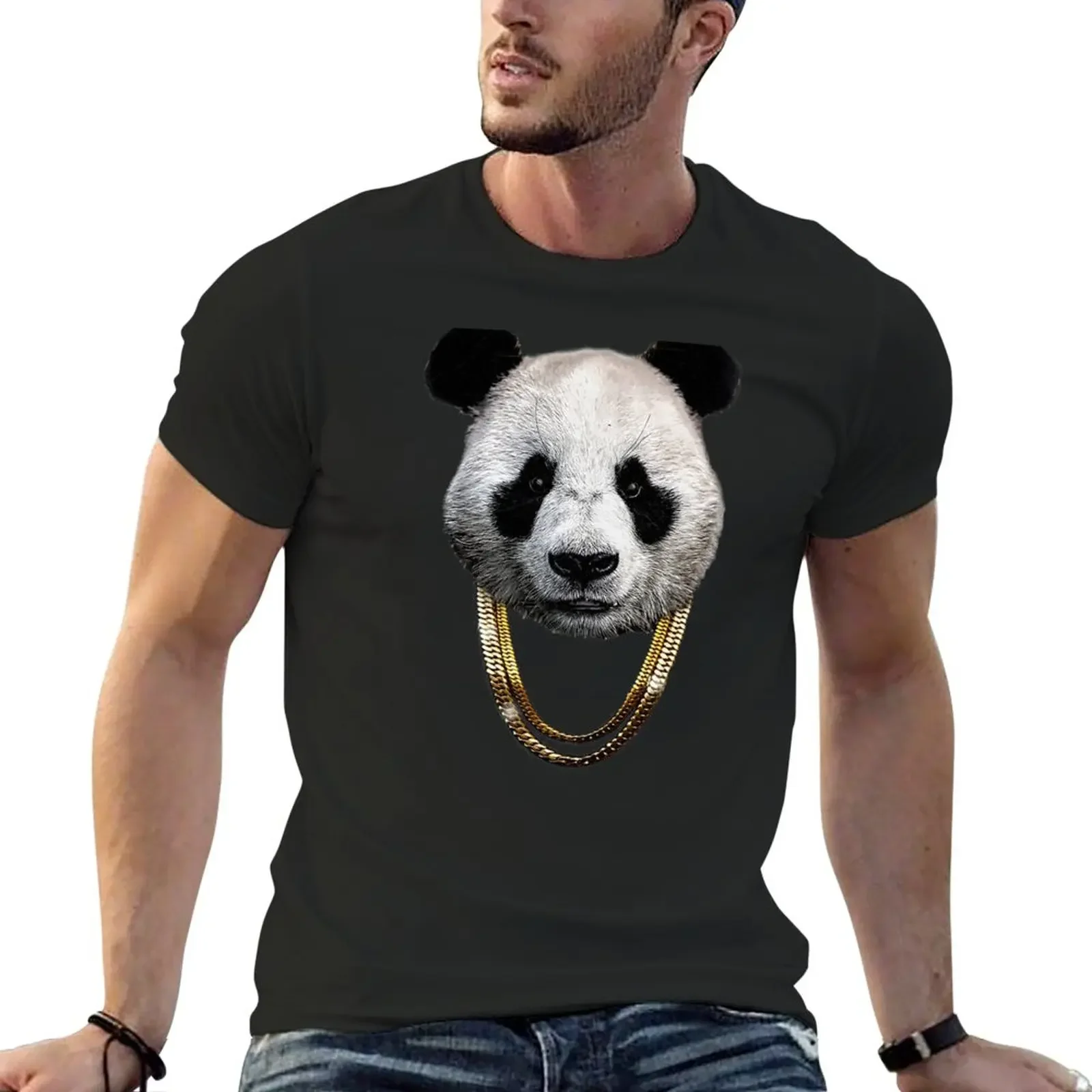 

Panda_Large T-Shirt Aesthetic clothing shirts graphic tees blacks Men's clothing