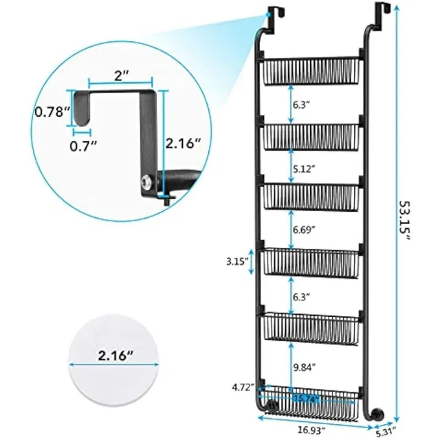 1Easylife 6-Tier Over the Door Pantry Organizer, Hanging Storage