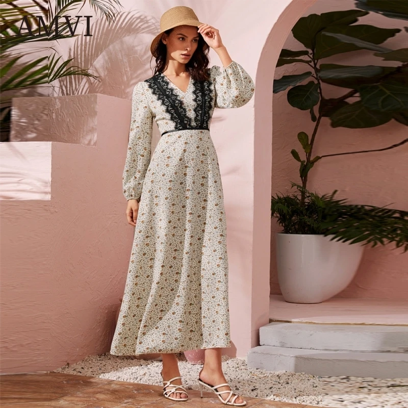 

New Dress Women Costumes Slim Elegant Dresses Fashion Clothing Autumn Clothes High Waist Dresses Casual Long Skirts Muslim Dress