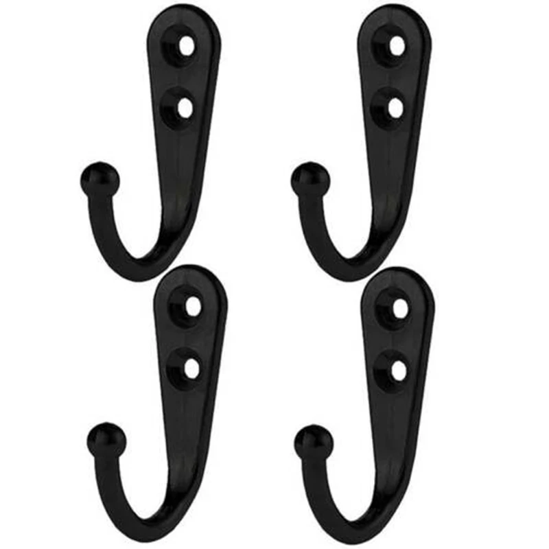 

10pcs Metal Hook Wall Mounted Single Coat Hanger With Screws Zinc Alloy Towel Hook Vintage Hanger For Hat Key Closet Bag