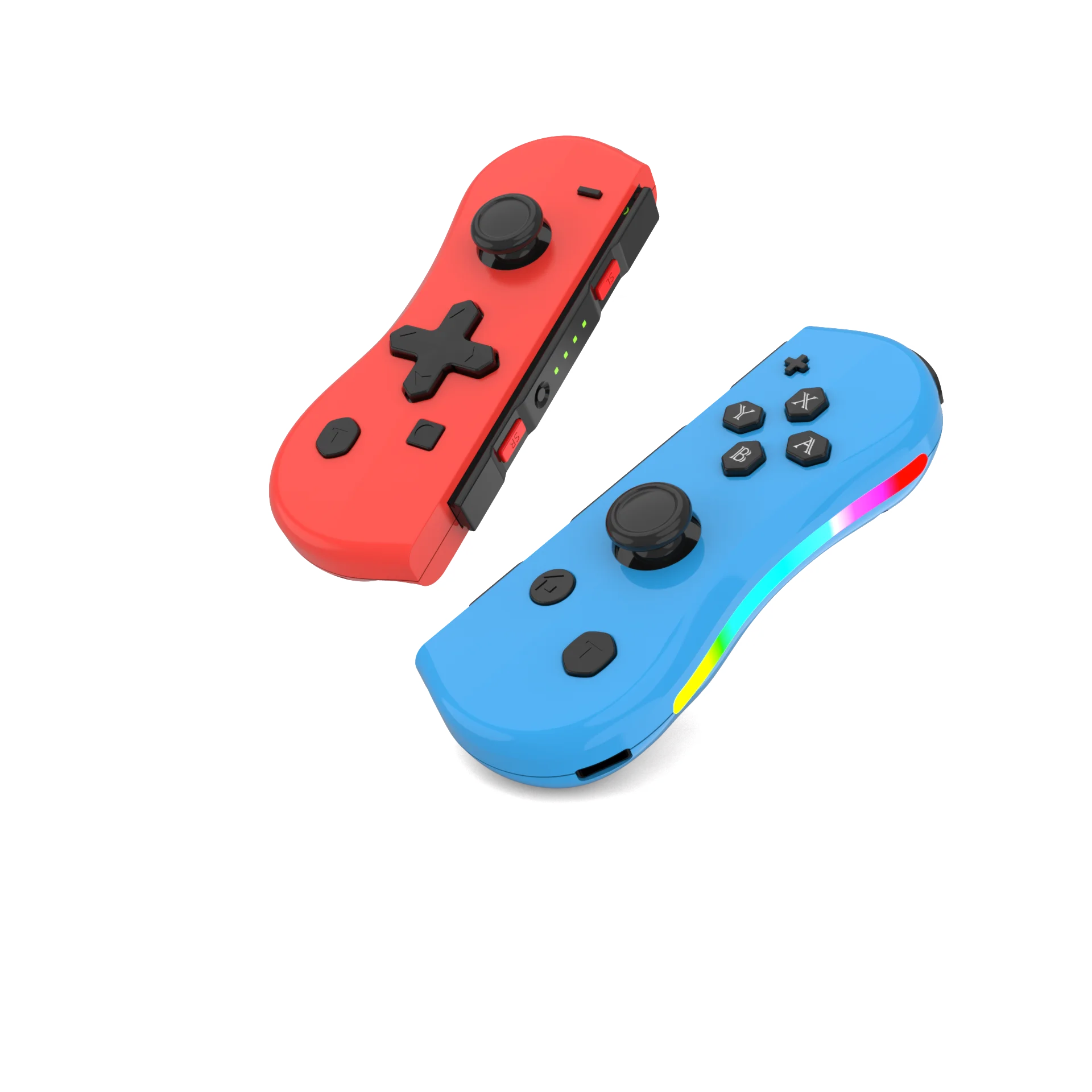 Manette sans fil GAMINJA NS008 pour console de jeu Nintendo Switch, avec lampe RGB, poignées L/R, fonction de réveil et capture d'écran