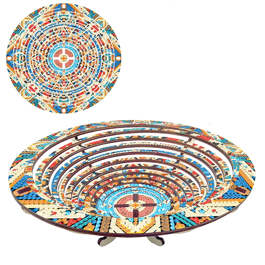 DIY Diamond Painted Wooden Dining Plate Diamond Art Tableware Manager Tray Good for Parties Or Bed Food Tray