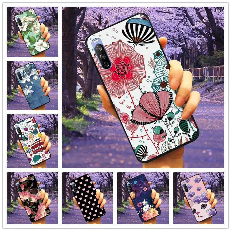 Per Sony Xperia 10 Iv / 5 Iv Custodia 1 Iv 3D Flower Relief Custodia Morbida In Silicone Goffrato Per Sony Xperia 1 Iv V 10Iv 5Iv 1V