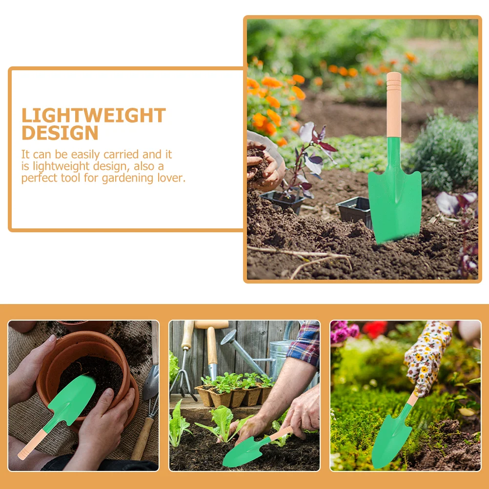 8 Pcs Wooden Handle Shovels for Digging Steel Garden Spade Tool Trowel Gardening