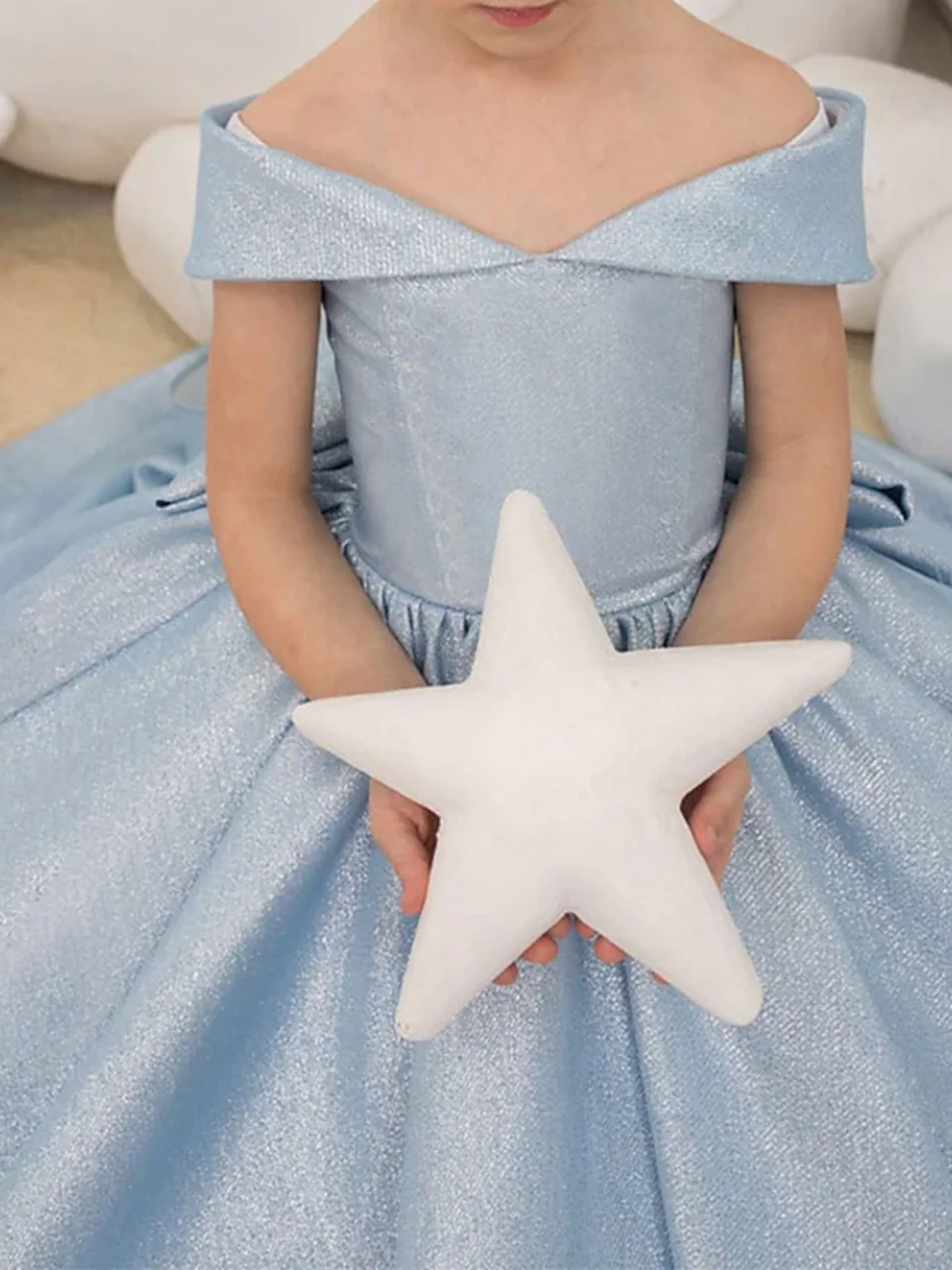 Flower Girl Dresses Off Shoulder Long Flower Girl Dresses Satin Ball Gown for Kids Party