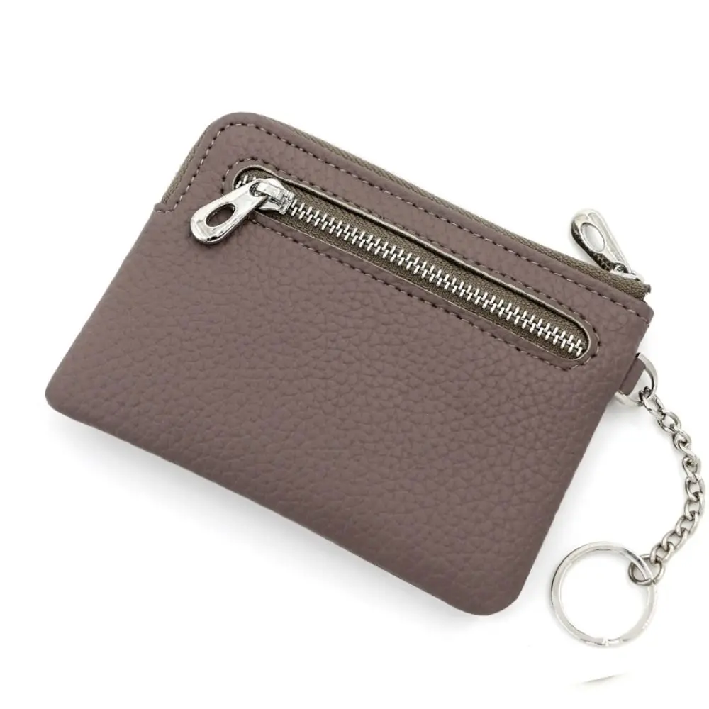 Elegant PU Leather Women's Compact Wallet with Keychain and Zippered Coin Purse