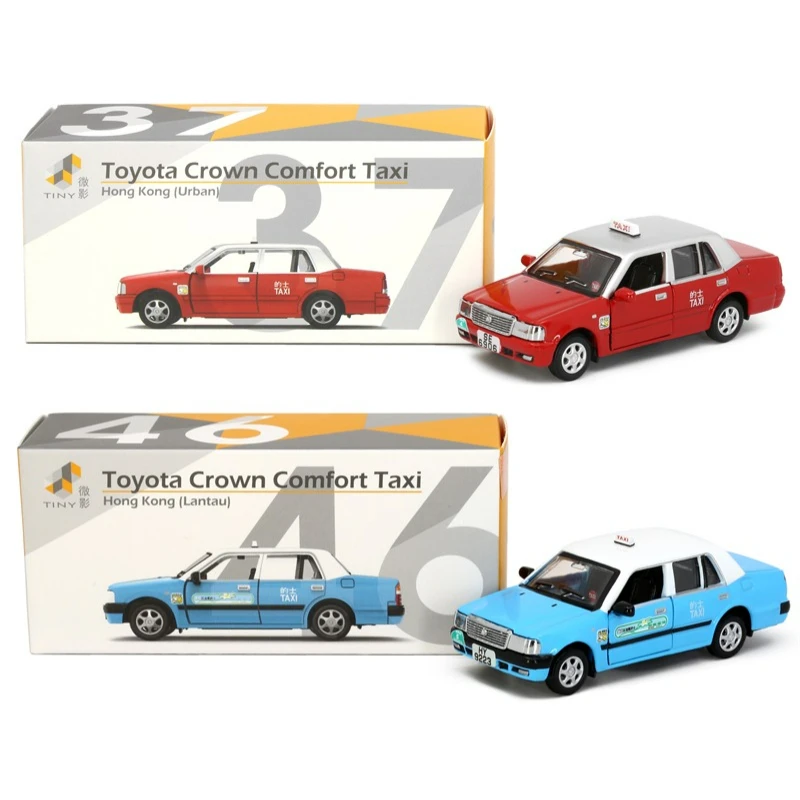 Tiny 1:64 City Toyota Crown Comfort Taxi Red / Blue Diecast Model