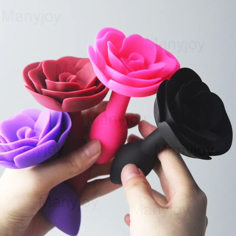 Forma Di Fiore Di Rosa Morbido Silicone Anale Butt Insert Plug Colore Della Caramella Giocattoli Del Sesso Ano Masturbatore Dilatatore Massaggio Gioco
