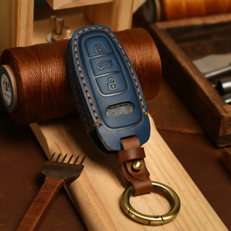 Premium Genuine Leather Key Holder - Handmade Cowhide Protector