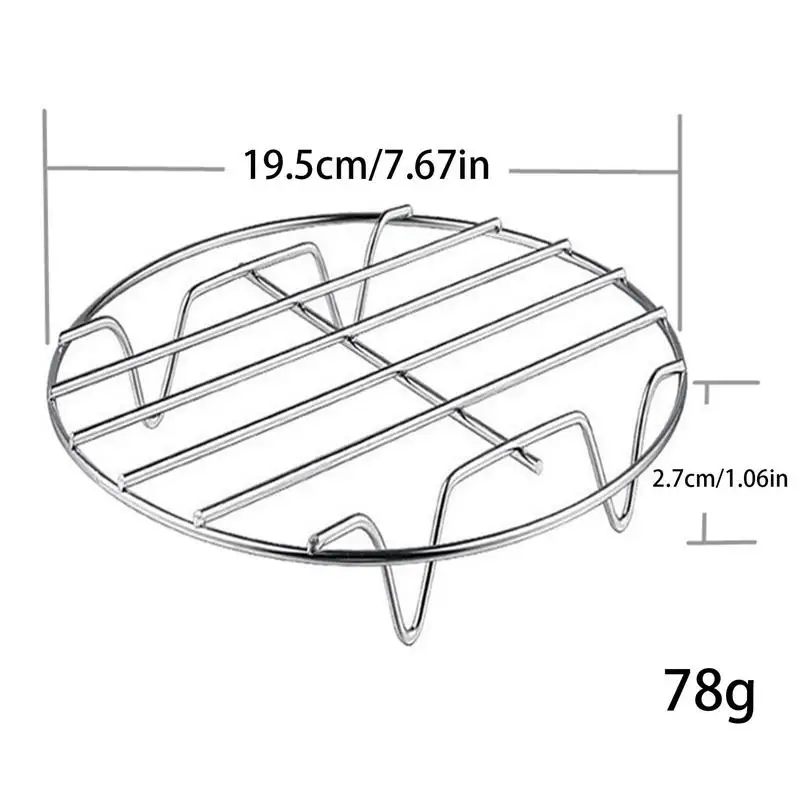 Air Fryer Rack Steamer Rack Stainless Steel Cookware Steamer Rack Cooking Baking Pot Stand Air fryer Grill Food Accessories Kitchen Steaming Racks Grid