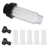 Water Filter Garden Hose, 3/4 Inch Water Pre-Filter Water Filter Set with 5 Filter Inserts + 2 Quick Adapters 1