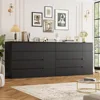 5 Drawer Dresser, Black Dresser Modern Dresser for TV Stand, Double Dresser Wide Storage Chests of Drawer with Door, Deep Drawe 5