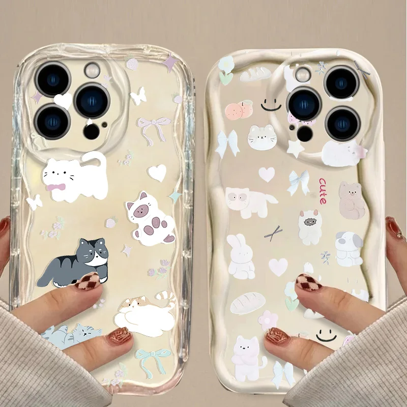 Cartoon Bow Bear Cat Cute Animal Phone Case
