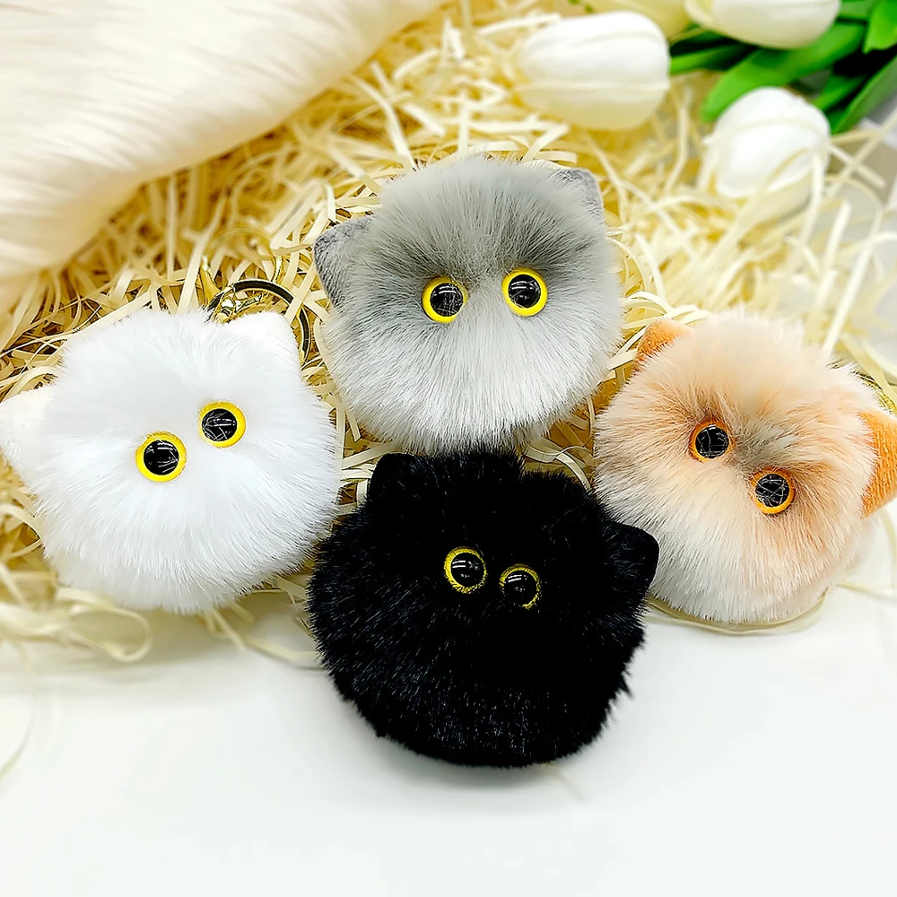 Plush Cat Keychain Cartoon Doll Toy Pendant Keyring For Women Girls Bag Ornament Car Key Chain Pendant