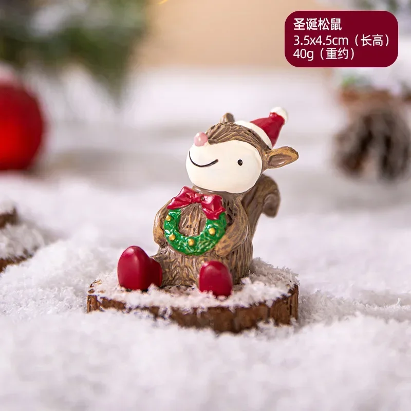 Christmas Animal Santa Claus Resin Crafts, Fairy Garden Miniatures, Zakka Ornaments, Decorations, Gift, Home Decor Accessories