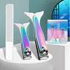 3/5pcs New Stainless Steel Nail Clipper Beauty Set  Gradient Mermaid Handle Large With File Nail Clipper Nail Tools 3