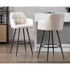 Modern Bar Stools Set of 2 Bar Height Barstools with Back and Arms High Bar Chairs Velvet Upholstered Island Chairs 6