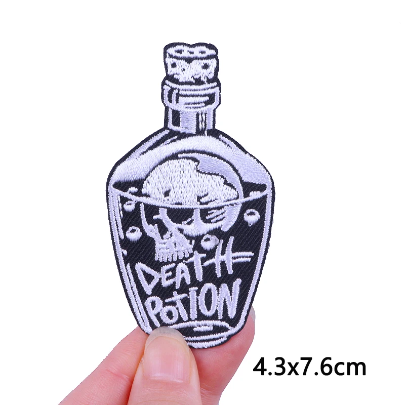 Punk Gestickte Patches Eisen Auf Patches Für Kleidung DIY Nähen Applique Schmelzbaren Patch Rauchen Patch Für Jacken Rucksack Abzeichen – Detail 20