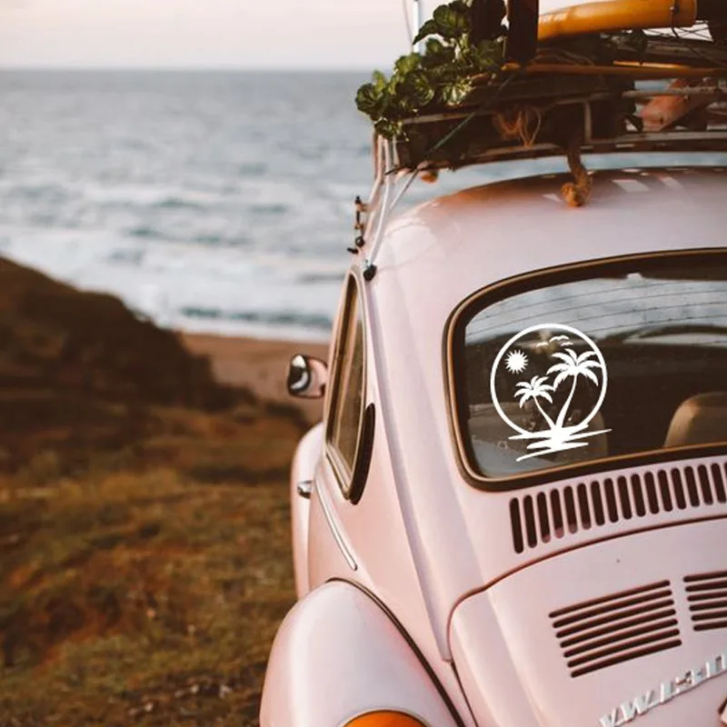 สติ๊กเกอร์ต้นมะพร้าว, สติ๊กเกอร์ติดรถยนต์ตกแต่งแบบมีกาวในตัว, สำหรับรถยนต์, รถบรรทุก, ผนัง, แล็ปท็อป, หน้าต่าง, 1