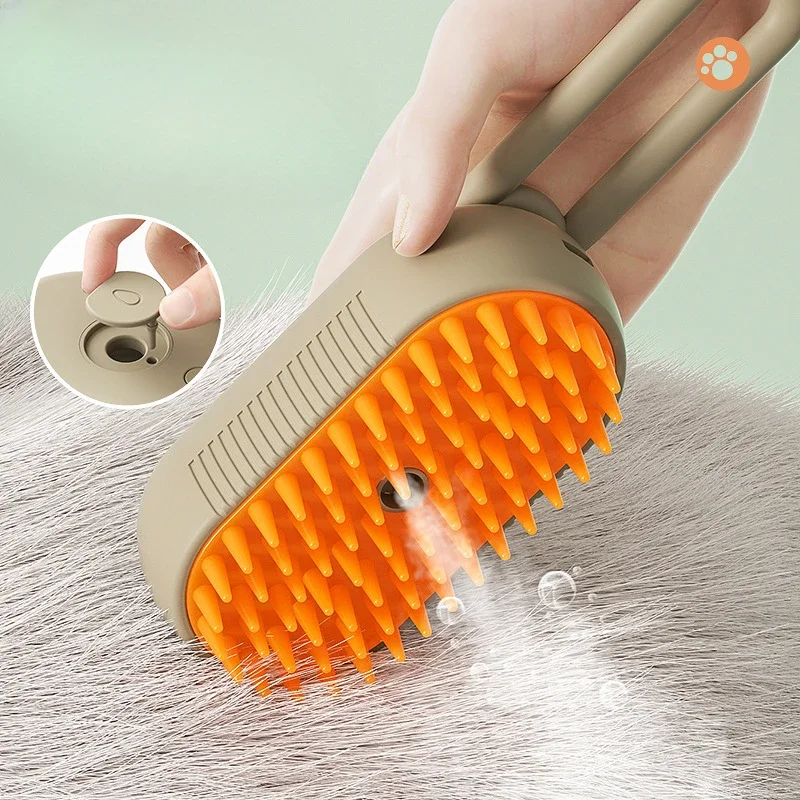 

Steamy Dog Brush Electric Spray Cat Hair Brush 3 In1 Dog Steamer Brush For Massage Pet Grooming Removing Tangled and Loose Hair