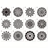 12-Piece Mandala Dotting Stencils Kit - Reusable & Washable PET Plastic Painting Templates for DIY Home Decor and Crafts 4