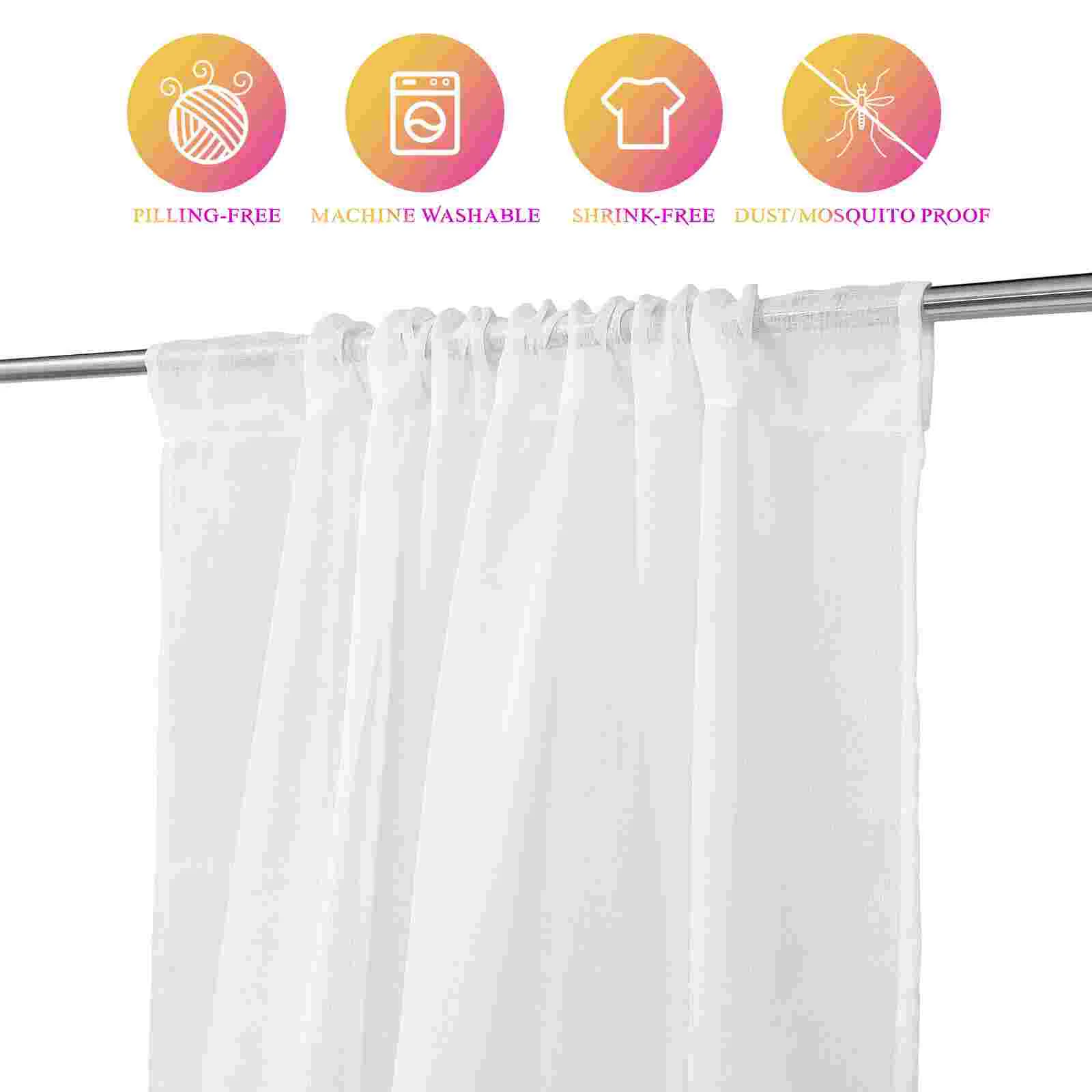 

VOSAREA Window Voile Sheer 100X200cm Semi Linen Curtain Panel for Balcony Bedroom Living Room (White)
