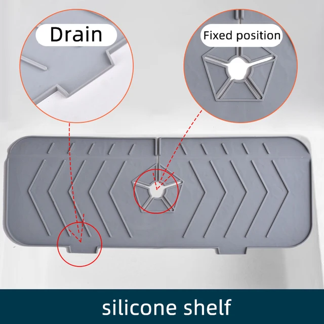 Szilikon Csaptelep Abszorbens Szőnyeg A Konyhai Mosogató Splash Őrzőpad Vízfogó Csepegtető Tálca Lefolyó Szárító Munkalap Védőszőnyege - Image 4