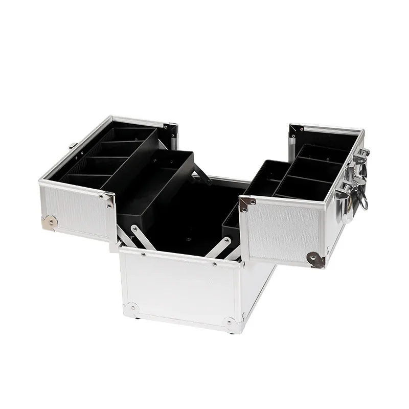 Professional Three-layer Aluminium Makeup And Nail Art Storage Box_voghion.com