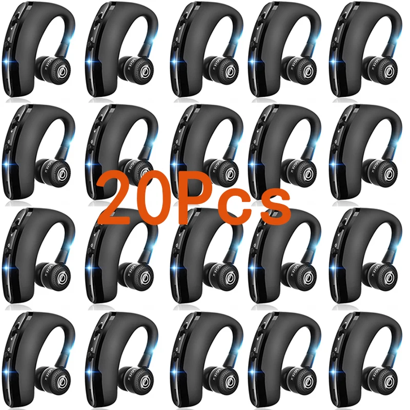 

20Pcs V9 Business Earphones Bluetooth 5.0 Ear Hook Wireless Headphones With Mic Hands-free Call Headset In-Ear Music Headset