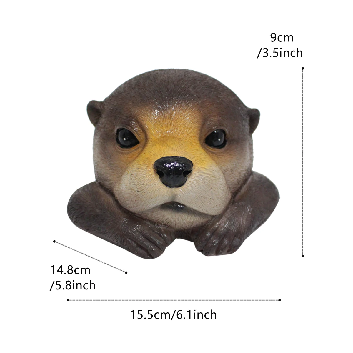 Floating Otter Head Pond Ornament - Creative Garden Decoration, Resin Craft