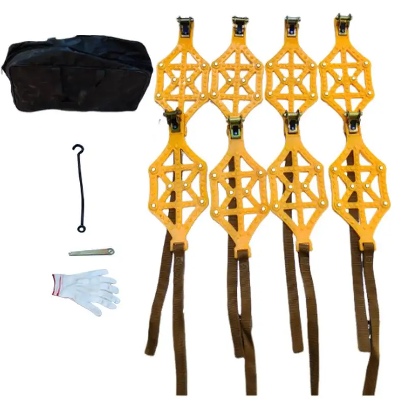 Car Anti-skid Chain Snow Chains For Car Tires Auto Traction Chain Thickening Portable Chains Steel Plate Gear Design For Cars