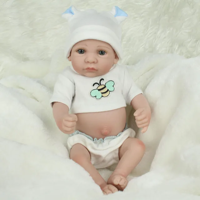 Fridja 28CM Lifelike Baby Dolls Baby Toys For Children 11 Inch Full  Silicone Mini Doll