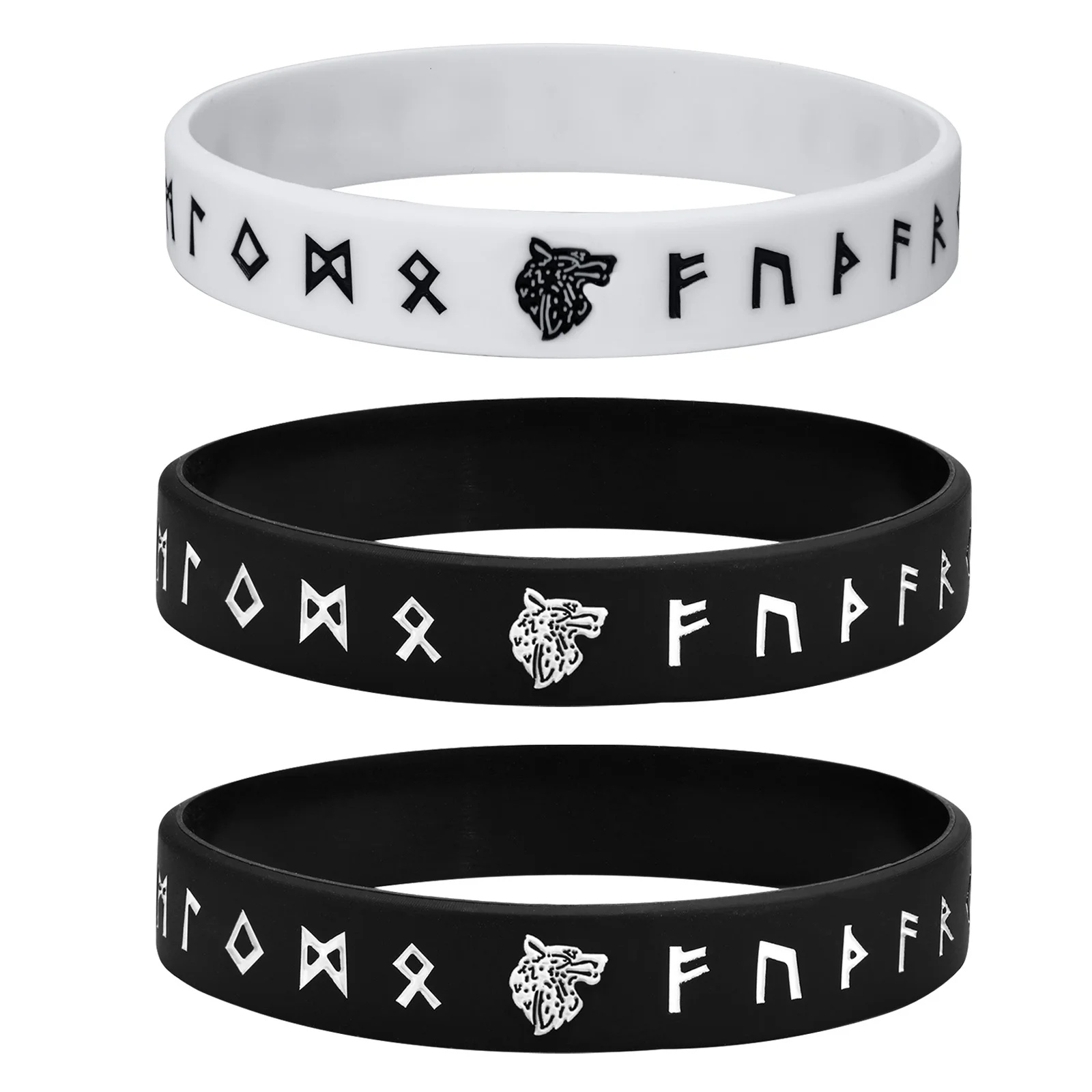 Gioielli vichinghi Bracciale da uomo in silicone – 5 pezzi nero