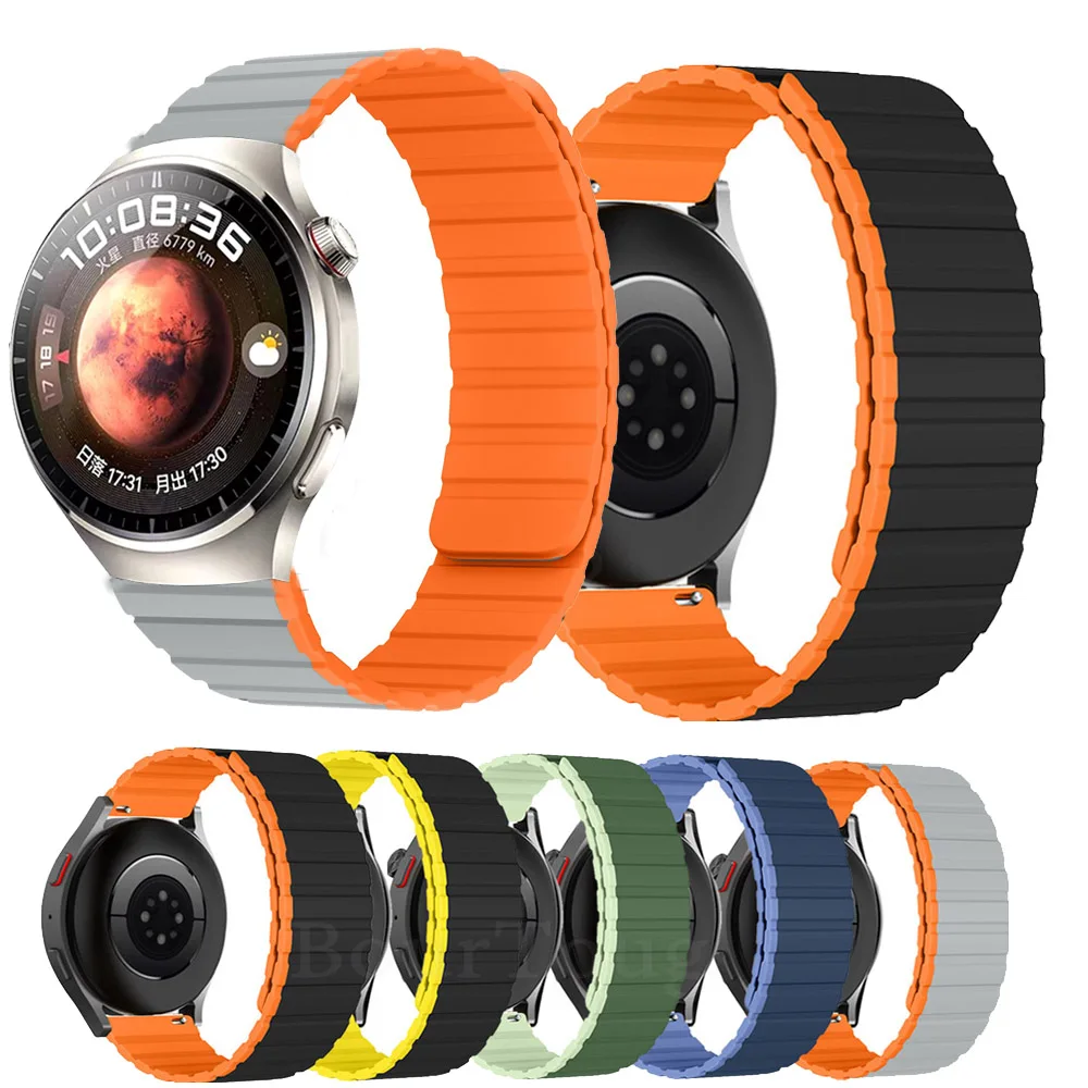 

Ремешок магнитный для HUAWEI WATCH 4 Pro/GT 2 3, силиконовый сменный Браслет для наручных часов Huawei watch GT 3 46 мм, аксессуары