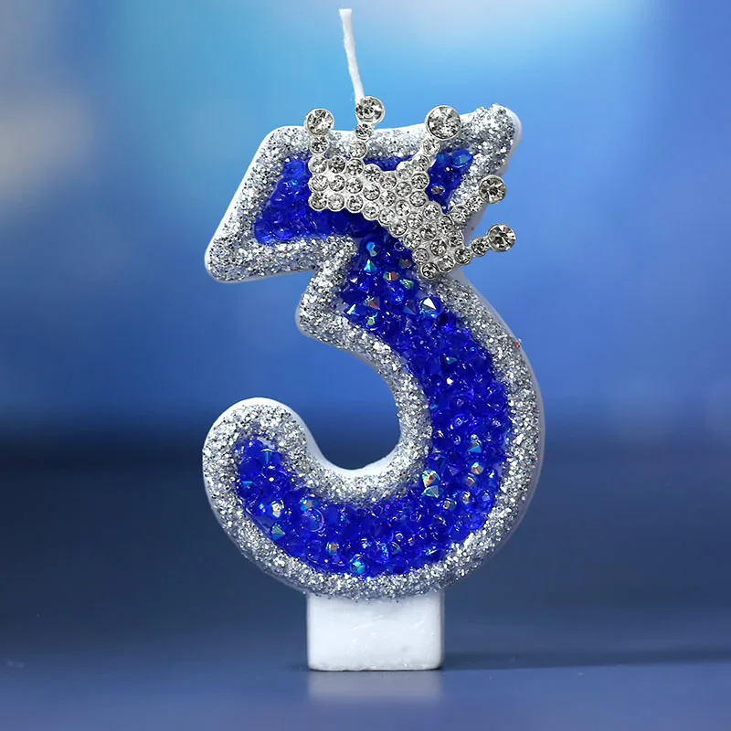 

Princess Crown Dream Birthday Decor Numbers Candle For Cake Girl 1 Year Baby Candle Anniversary Party Decorations Blue Candle