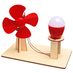 Wooden Hand-Crank Science Toy - Engaging STEM Physics Kit (Red)