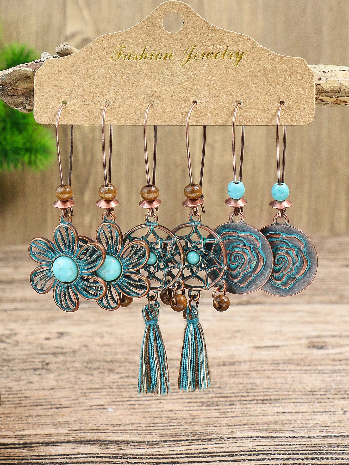 Geometric Earrings Vintage Style Geometric Alloy Earrings 3 Pair Combination Set Women's Irregular Earrings Cross border