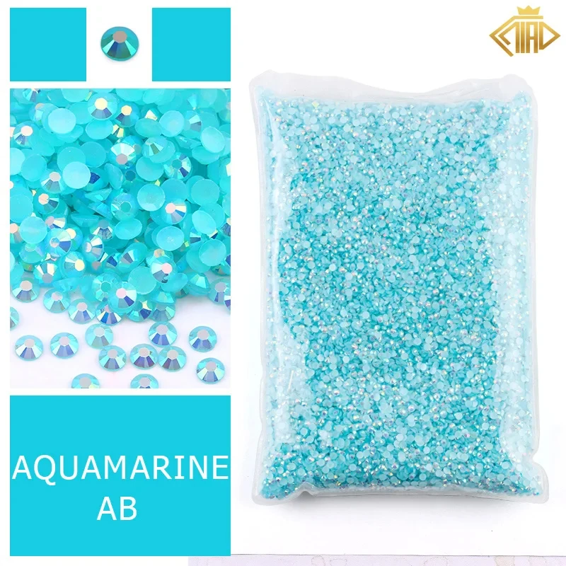 Blue Jelly Flatback Resin Rhinestones for Clothing and Nail Art Decoration