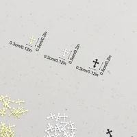 100 pcs Cross Metal Nail Charms Gold Silver Black Metallic Nail Stud Manicure 3d Nail art Decorations Accessories 5