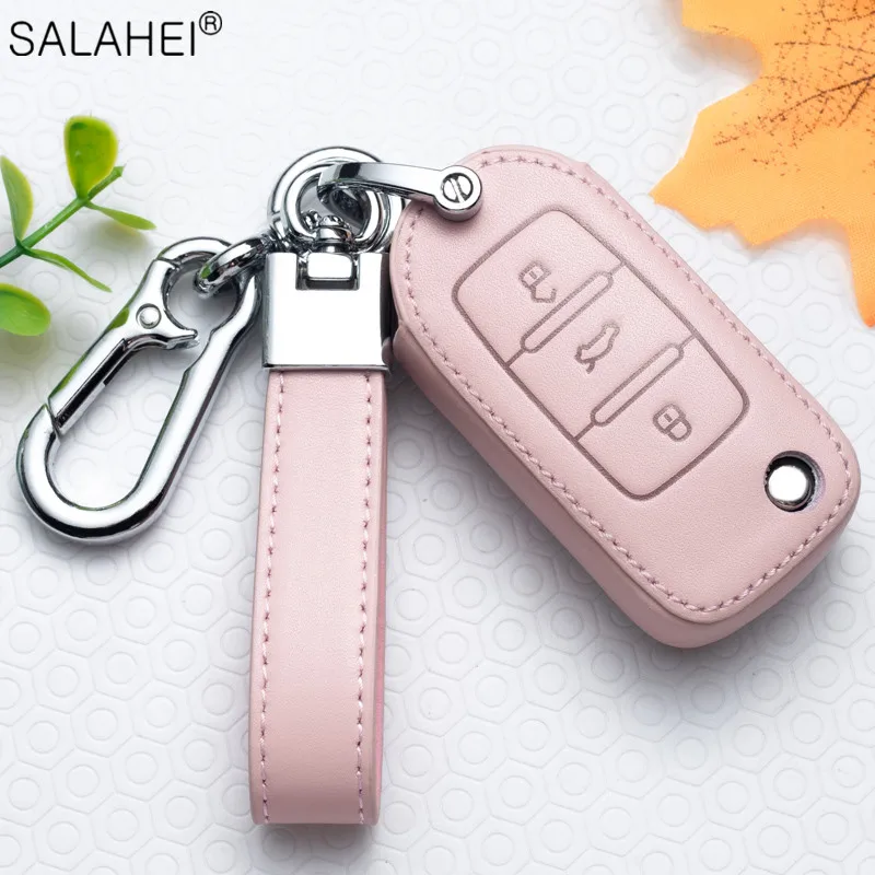 Leather Car Key Cover Remote Fob Holder Case Shell For Volkswagen VW Jetta Golf Polo Passat Tiguan For Skoda Octavia Seat key case key case cover car key shell