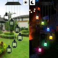Solar Wind Chime Retro Lamp Solar Courtyard Light Home Porch Garden Durable Decor Hanging Lantern Outdoor Holiday Gift Light 2