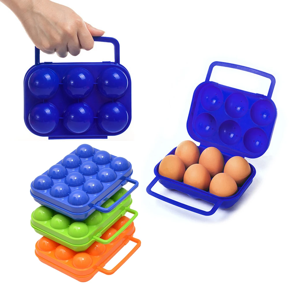 6/12 Grid Egg Storage Box Utensili Da Cucina Portatili Da Viaggio In Plastica Picnic All'Aperto Bbq Stoviglie Da Campeggio Attrezzatura Da Campeggio