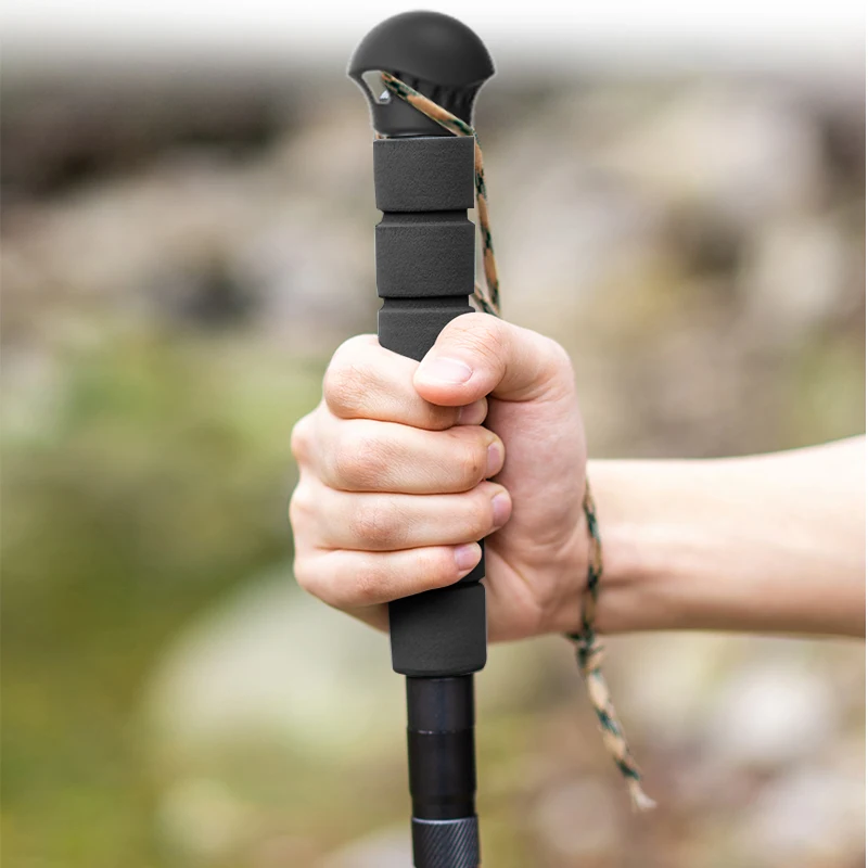 Trekking Pole Trekking Pole Multifunctional Aluminum Walking Sticks New Folding Outdoor Camping Hiking Stick Adjustable Ultralight Alpenstock