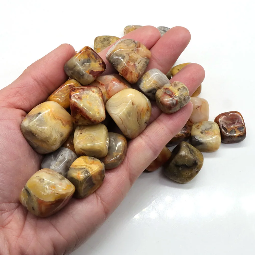 Cristallo Di Agata Pazza Gialla Naturale Burattato Bulk Healing Mineral Speciime Gemstones Gem Raw Aquarium Decoration Gift