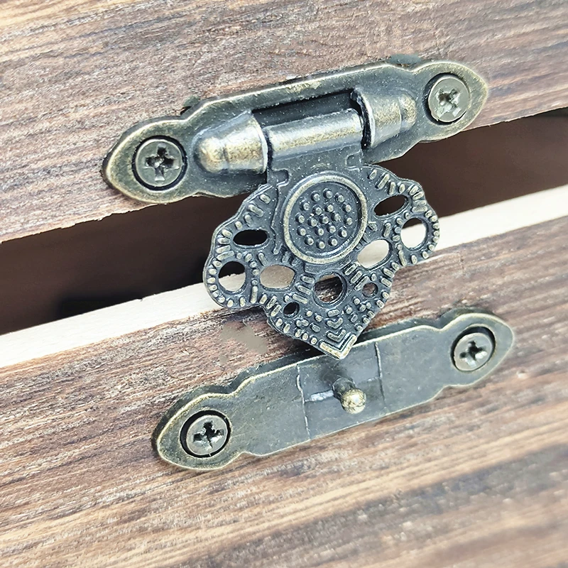2/3/4/5pcs Antique Bronze Hasp Vintage Decorative Latch Handle Wooden Box Buckle Pad Chest Lock Cabinet Buckle Retro