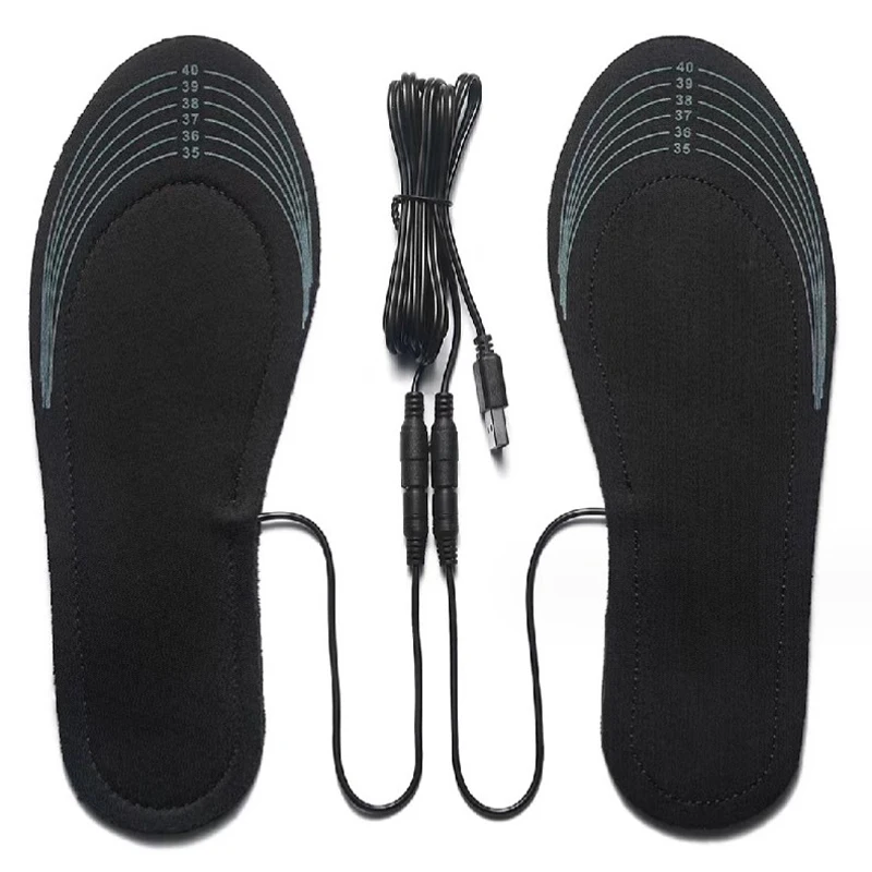 1PC USB Rechargeable Heated Insoles Size 35-46 DIY Customizable Electric Heated Shoes Pad for Outdoor Skiing Winter Foot Warmers